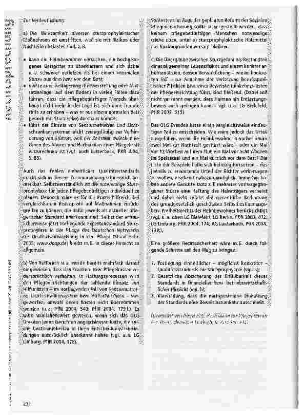 Vorschauseite 5: Haftung eines Altenpflegeheims wegen unzureichender Sturzprophylaxe
