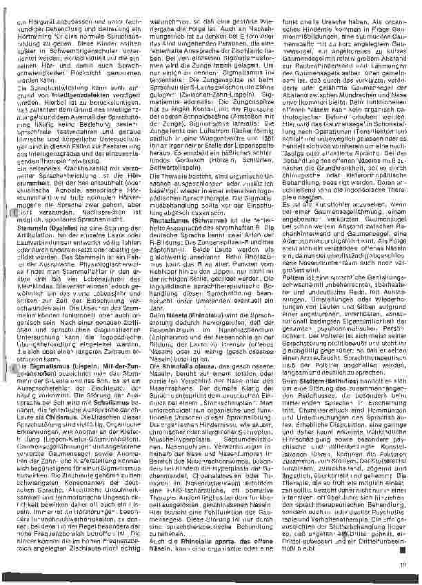 Vorschauseite 4: Einführung in die Hals-Nasen-Ohren-Heilkunde 22. Folge (Schluß) Stimm-,Sprech-und Sprachstörungen
