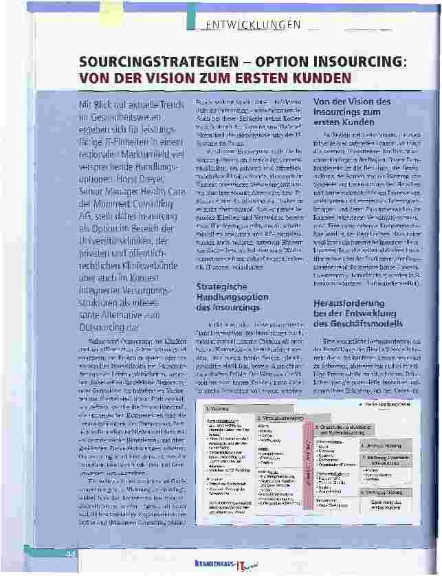 Vorschauseite 1: SOURCINGSTRATEGIEN - OPTION INSOURCING: VON DER VISION ZUM ERSTEN KUNDEN