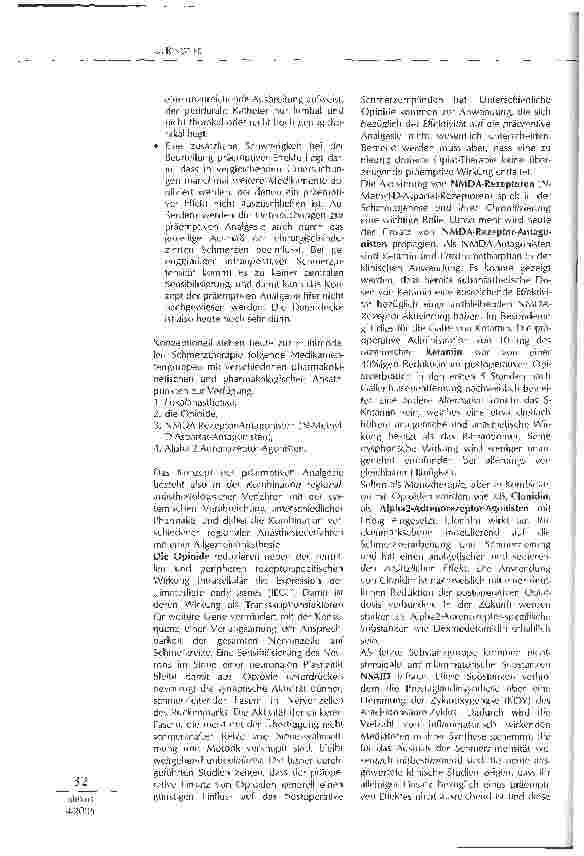 Vorschauseite 5: MULTIMODALE PRÄVENTIVE ANALGESIE -VISION ODER STANDARD?