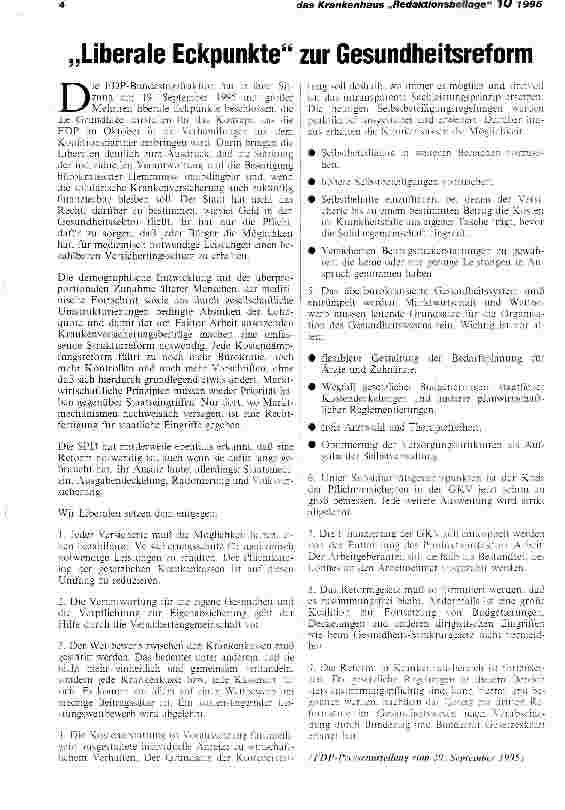 Vorschauseite 4: CDU/CSU. Selbstverwaltungsmodell mit Beitragssatzstabilität