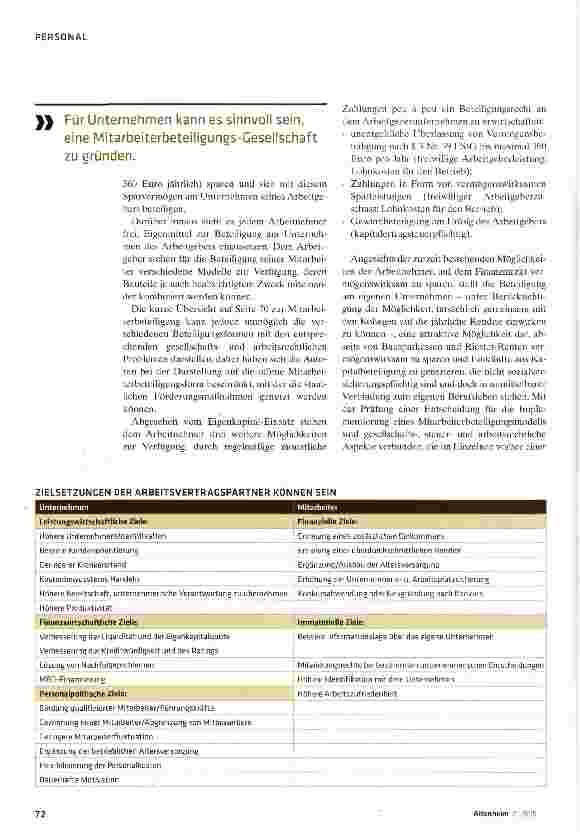 Vorschauseite 3: Wie Sie Mitarbeiter am Kapital beteiligen