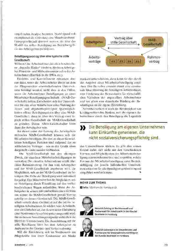 Vorschauseite 4: Wie Sie Mitarbeiter am Kapital beteiligen