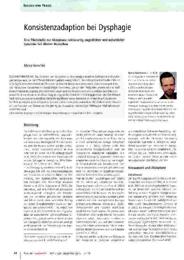 Vorschauseite 1: Konsistenzadaption bei Dysphagie