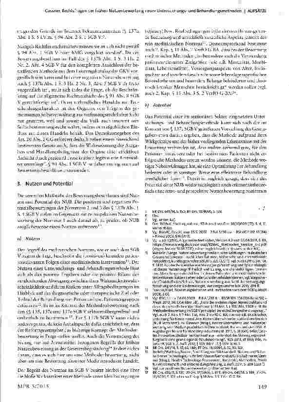 Vorschauseite 2: Rechtsfragen der frühen Nutzenbewertung neuer Untersuchungsund Behandlungsmethoden mit Hochrisikoprodukten -Teil 2