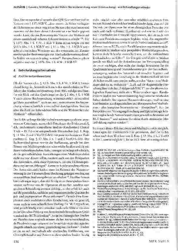 Vorschauseite 3: Rechtsfragen der frühen Nutzenbewertung neuer Untersuchungsund Behandlungsmethoden mit Hochrisikoprodukten -Teil 2