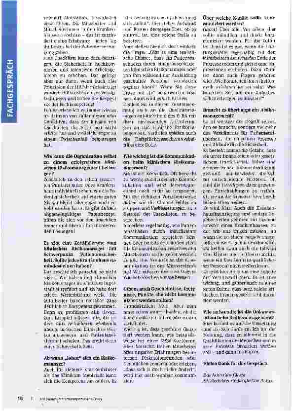 Vorschauseite 3: Eine Frage der Kultur Erfahrungen und wichtige Tipps für erfolgreiches Risikomanagement