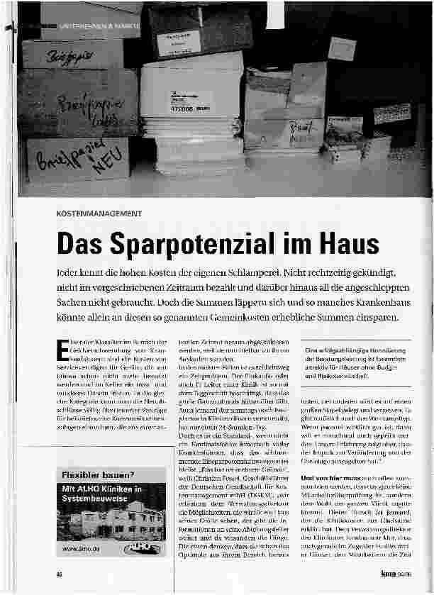 Vorschauseite 1: Das Sparpotenzial im Haus