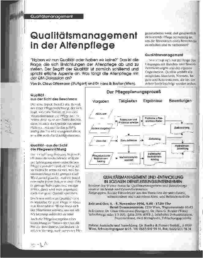 Vorschauseite 1: Qualitätsmagement in der Altenpflege