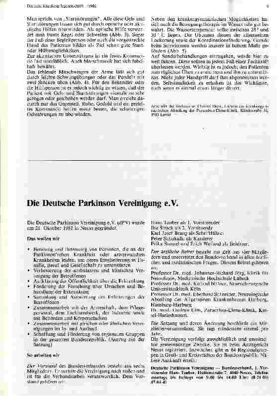 Vorschauseite 2: Das Parkinson-Syndrom Die Krankengymnastik beim Parkinson-Syndrom