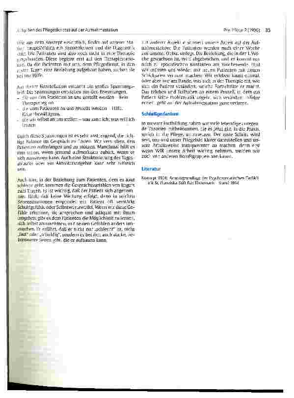 Vorschauseite 3: Aufgaben des Pflegedienstes auf der Aufnahmestation der psychosomatischen Fachklinik St.Franziska-Stift, Bad Kreuzbach