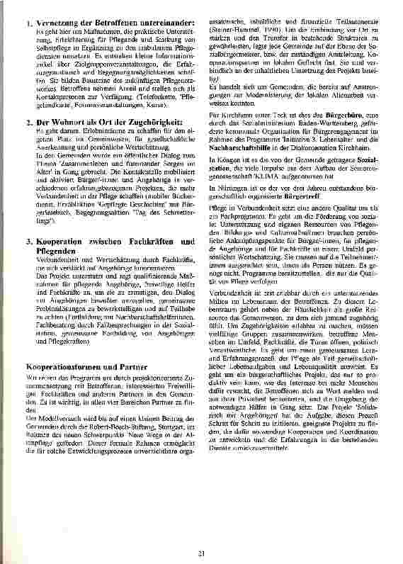Vorschauseite 3: Pflege in Verbundenheit - Teilhabe für Angehörige in ihrer Gemeinde erlernbar machen - Ein bürgerschaftliches Projekt in drei Kommunen