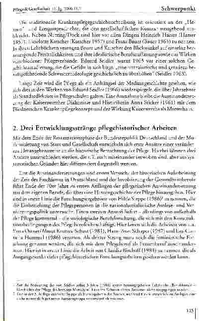 Vorschauseite 2: Stand und Perspektiven der Historischen Pflegeforschung in Deutschland