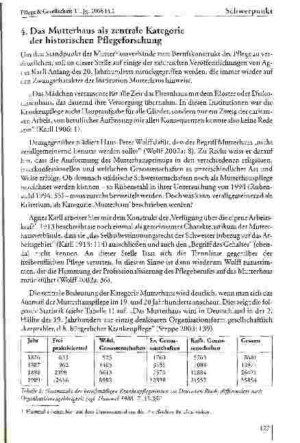 Vorschauseite 4: Stand und Perspektiven der Historischen Pflegeforschung in Deutschland
