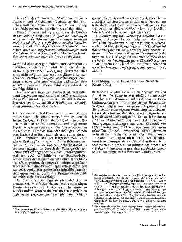 Vorschauseite 3: Aufoder Abbau geriatrischer Versorgungsstrukturenin Deutschland?