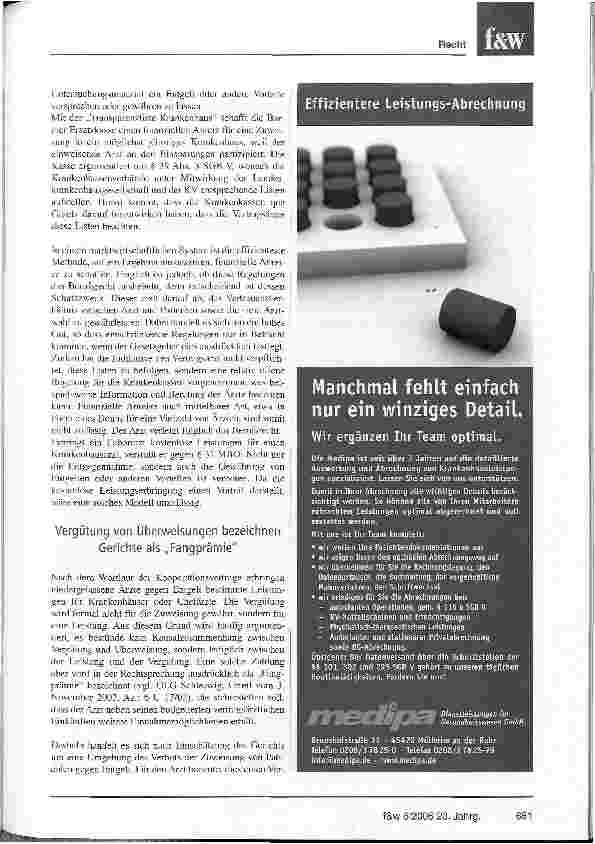 Vorschauseite 2: Kampf um Patienten mit illegalen Mitteln?