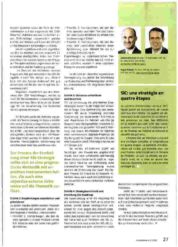 Vorschauseite 2: Pragmatisch entwickelte KlS-Strategie am Beispiel des GZO Spitals Wetzikon