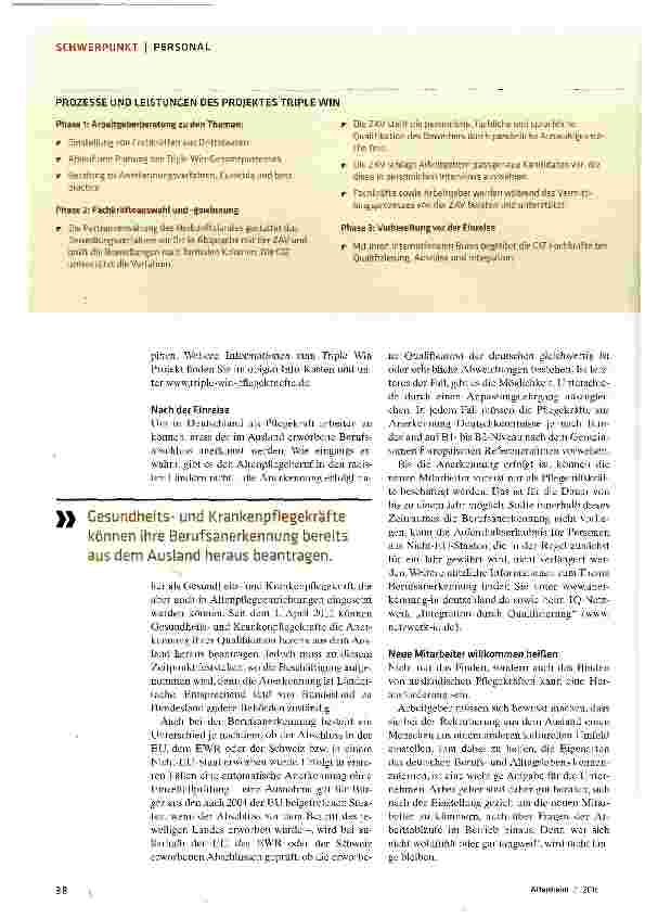 Vorschauseite 3: Pflegekräfte im Ausland suchen und finden