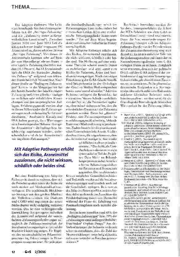 Vorschauseite 6: Kommt die frühe Nutzenbewertung zu spät?