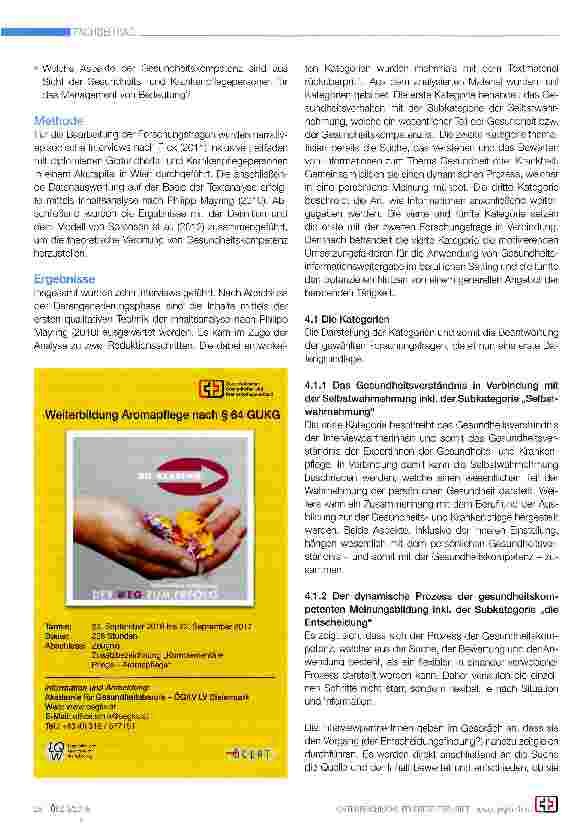 Vorschauseite 2: Die Gesundheitskompetenz als Kompetenz der professionellen Gesundheitsund Krankenpflege - Implikationen für das Management