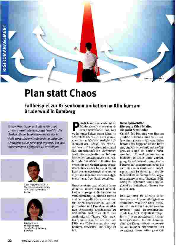 Vorschauseite 1: Plan statt Chaos