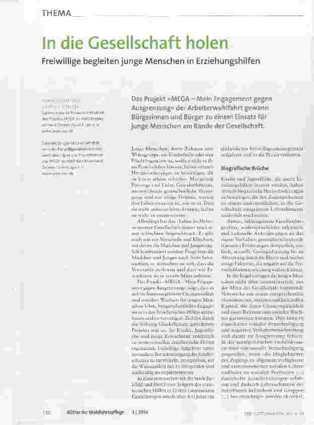 Vorschauseite 1: In die Gesellschaft holen