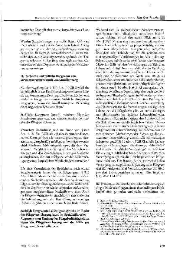 Vorschauseite 2: Übergang zivilrechtlicher Schadens-ersatzansprüche auf den Träger der Sozialen Pflegeversicherung im Falle drittverursachter Pflegebedürftigkeit -zugleich eine Auseinandersetzung…