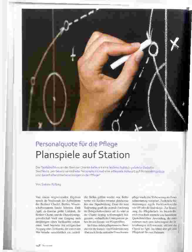 Vorschauseite 1: Personalquote für die Pflege Planspiele auf Station