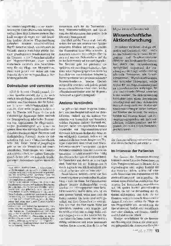 Vorschauseite 2: Ressourcen von Migrantinnen im PflegealltagGewinnbringende Vermittlerrolle
