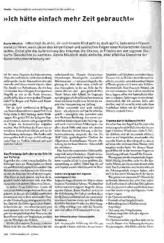Vorschauseite 1: Ich hätte einfach mehr Zeit gebraucht