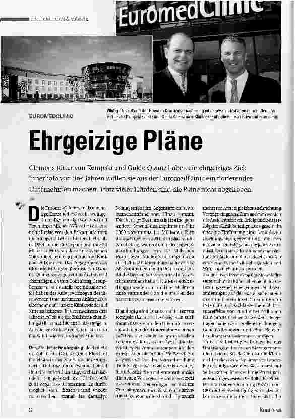 Vorschauseite 1: Ehrgeizige Pläne