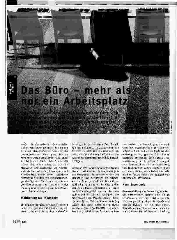 Vorschauseite 1: Das Büro - mehr als nur ein Arbeitsplatz