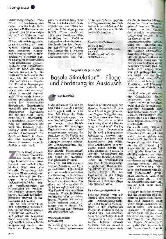 Vorschauseite 1: Basale Stimulation - Pflege und Förderung im Austausch