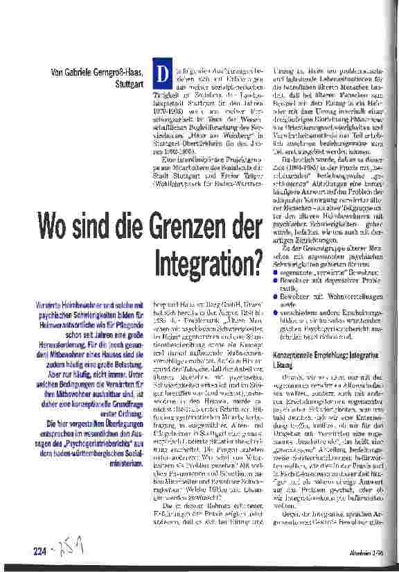 Vorschauseite 1: Wo sind die Grenzen der Integration?