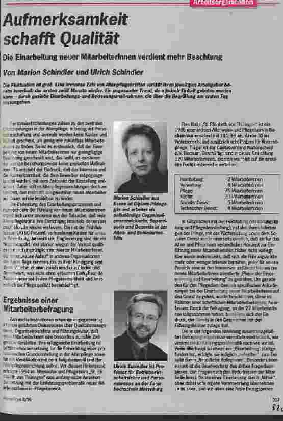 Vorschauseite 1: Aufmerksamkeit schafft Qualität Die Einarbeitung neuer MitarbeiterInnen verdient mehr Beachtung