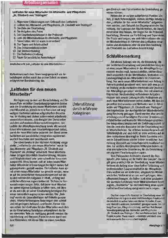 Vorschauseite 4: Aufmerksamkeit schafft Qualität Die Einarbeitung neuer MitarbeiterInnen verdient mehr Beachtung