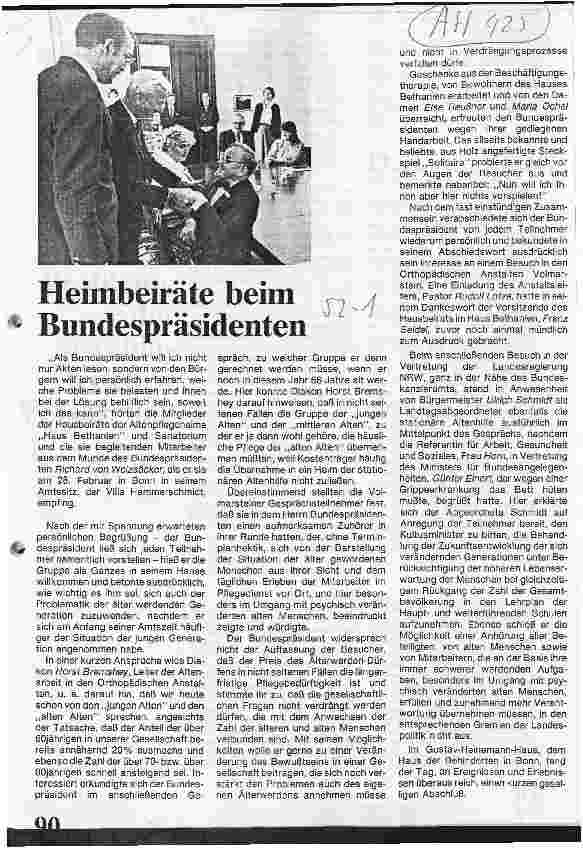 Vorschauseite 1: Heimbeiträge beim Bundespräsidenten