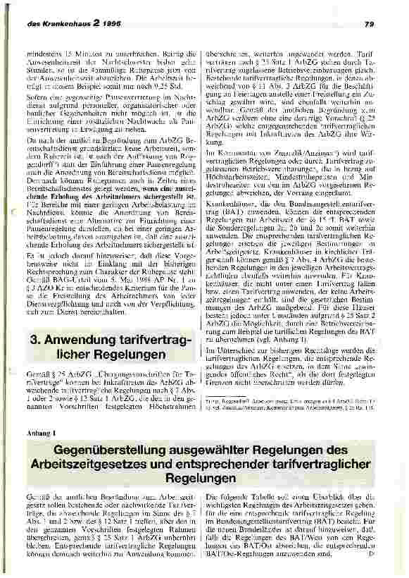 Vorschauseite 4: Ergänzende Hinweise der DKG zu ausgewählten Problemen bei der Umsetzung des Arbeitszeitsgesetzes