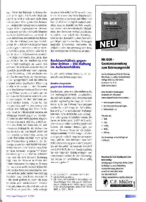 Vorschauseite 2: Die Haftung des Betreuers -Bewertung der Risiken und Grenzen