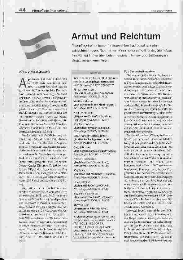 Vorschauseite 1: Altenpflege International - Armut und Reichtum