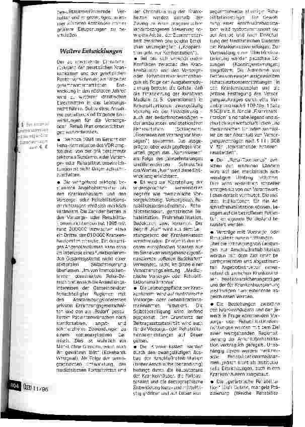 Vorschauseite 6: Rehabilitation: Sektorale Sonderrolle ist nicht mehr zeitgemäß Grundsatz der Beitragssatzstabilität wird auch für Reha-Einrichtungen gelten