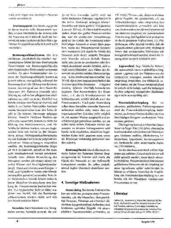 Vorschauseite 2: Prävention nosokomialer Pneumonien und Infektionskontrolle