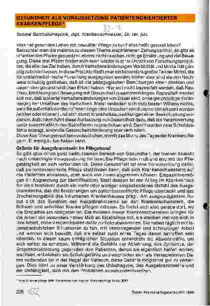 Vorschauseite 1: Gesundheit als Voraussetzung patientenorientierter Krankenpflege