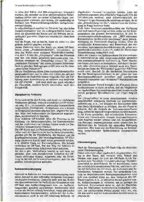 Vorschauseite 3: Maßnahmen zur Verhütung einer Keimstreuung im OP-Umfeld