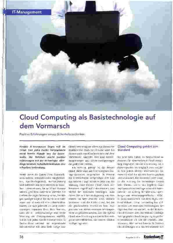 Vorschauseite 1: Cloud Computing als Basistechnologie auf dem Vormarsch