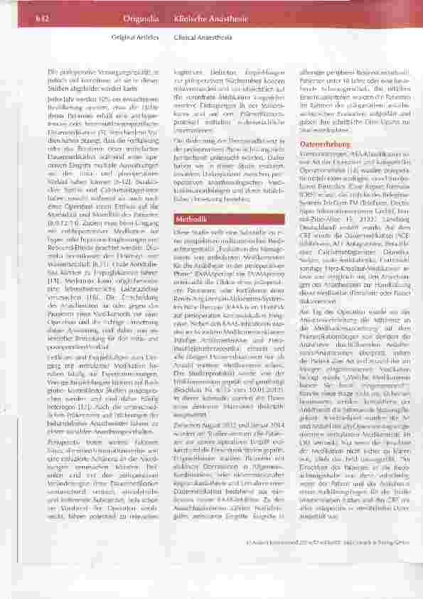 Vorschauseite 3: Häufigkeit von Fehlern in der Umsetzung von Anordnungen des prämedizierenden Anästhesisten für die präoperative Dauermedikation