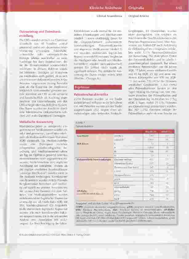 Vorschauseite 4: Häufigkeit von Fehlern in der Umsetzung von Anordnungen des prämedizierenden Anästhesisten für die präoperative Dauermedikation