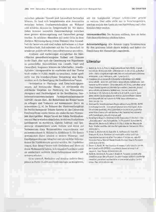 Vorschauseite 4: Potenziale der räumlichen Epidemiologie in der Metropole Ruhr