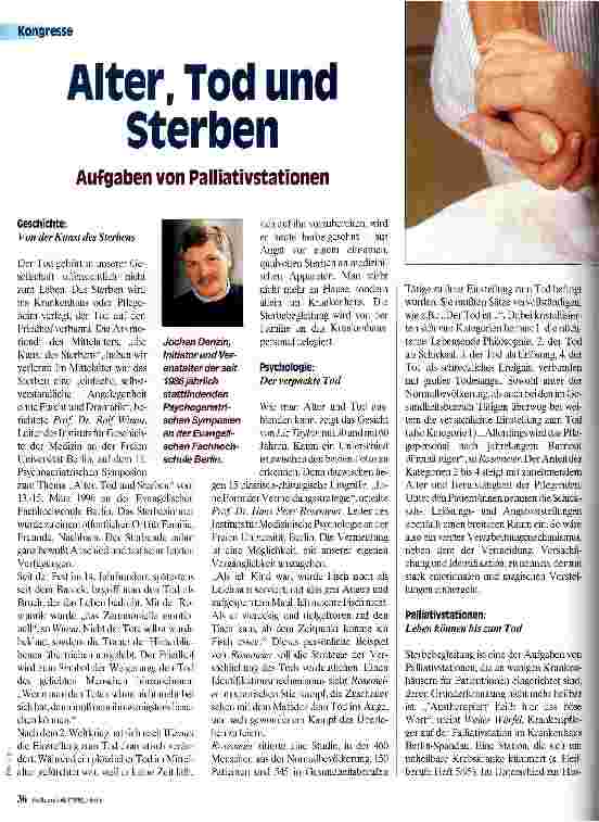 Vorschauseite 1: Alter, Tod und Sterben Aufgaben von Palliativstationen