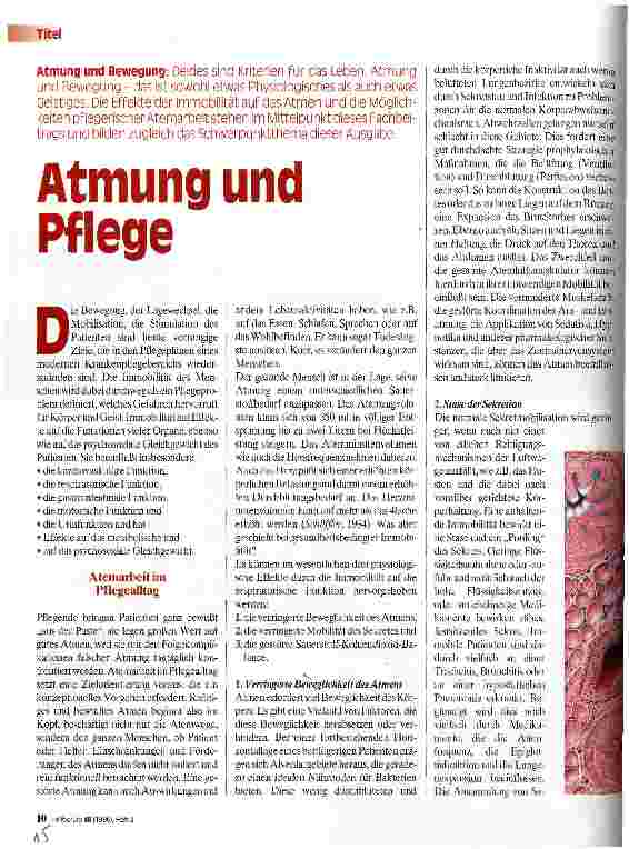Vorschauseite 1: Atmung und Pflege